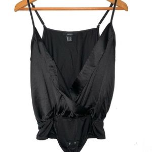 Forever 21 Women’s Black Body Suit, Spaghetti Straps, Snap Buttons, Size Small